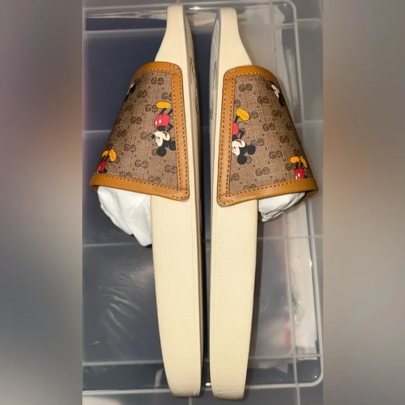 GUCCI DISNEY x MICKEY MOUSE SIGNATURE GG SANDALS SLIDES SZ 9 MEN SZ 11 US 41 IT - Picture 6 of 15